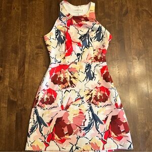 Abercrombie & Fitch Floral‎ Fit and Flare Dress Back Cut Out Sz S Wedding Party